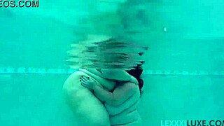 busty bbw lexxxi luxe and friend play underwater in pool 😍