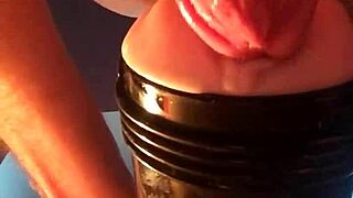 Fleshlight fucking in a homemade amateurs video