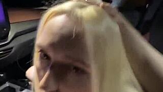 Fucked busty blonde in a car. Came all over her face!