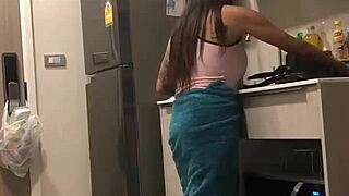 Thai Beauty Flaunts Massive Big Boobs in Action