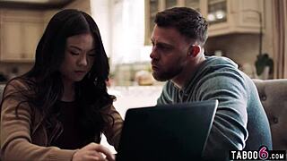 asian teen lulu chu overhears milf slimthick vic fucking her roommate seth gamble