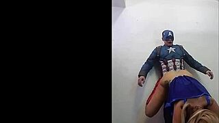 savana styles cosplays as captain america with costumes