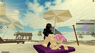 Feeling the thrill of bent over sex with monster cock in Roblox.