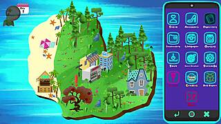 LETS PLAY PARADISE ISLAND PART 1 - SHE BLOWS HIM IN THE MIDDLE OF THE ORCHARD WHILE MASTURBATING