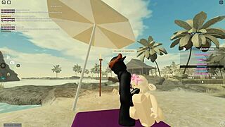 Feeling the thrill of bent over sex with monster cock in Roblox.