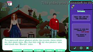 LETS PLAY PARADISE ISLAND PART 1 - SHE BLOWS HIM IN THE MIDDLE OF THE ORCHARD WHILE MASTURBATING