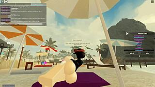 Feeling the thrill of bent over sex with monster cock in Roblox.