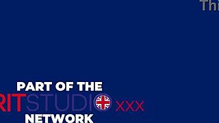 two teen 18+ students in costumes give posh wank