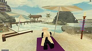 Feeling the thrill of bent over sex with monster cock in Roblox.