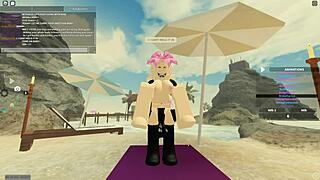 Feeling the thrill of bent over sex with monster cock in Roblox.