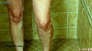 enchanting brunette stunner fresh from a shower. uncle couldn’t resist snapping pics on the sofa.