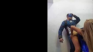 savana styles cosplays as captain america with costumes