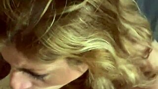 hot milf gives an amazing blowjob and swallows the cum