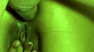 young black babe bends over for older cock anal close-up