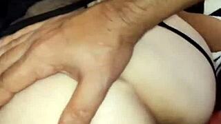 i see this milf in stockings and erotic lingerie getting assfucked