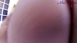 Fat girl pulls big panties aside for kitchen pov fuck