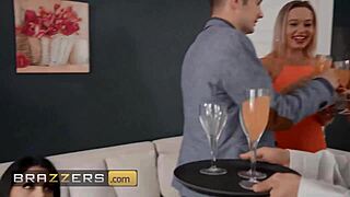 Brazzers stars danny and jordi take turns fucking valentina nappi's ass and pussy in doggystyle, cowgirl, and anal before covering her face with cum