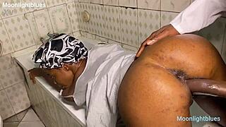 That Lucky Plumber Fucks Me Hard in the Bathroom with His Big Cock