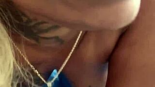 blonde amateur gets bent over for fucking, blowjob, and creampie in pov