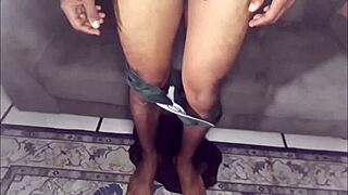 Two big cocks fucking this fat guy in the bathroom! 😏