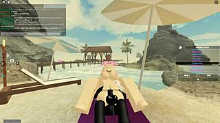 Feeling the thrill of bent over sex with monster cock in Roblox.