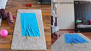 Watch this curvy milf worship her big ass in naked yoga.