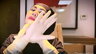 Detailed medical gloves asmr with latex and nurse