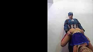 savana styles cosplays as captain america with costumes