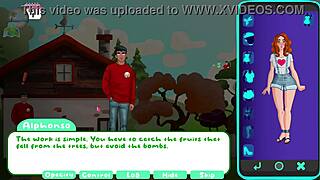 LETS PLAY PARADISE ISLAND PART 1 - SHE BLOWS HIM IN THE MIDDLE OF THE ORCHARD WHILE MASTURBATING