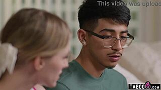 Shy Virgin Guy Bangs Popular Teen 18+ Cheerleader Melody Marks Hard