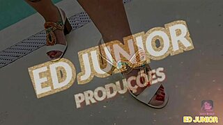 Oily ass fucking in red sheer outfit