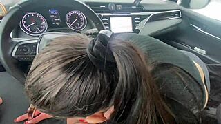 Young milf sucks taxi driver eagerly