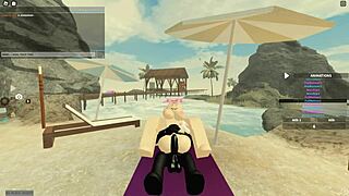 Feeling the thrill of bent over sex with monster cock in Roblox.