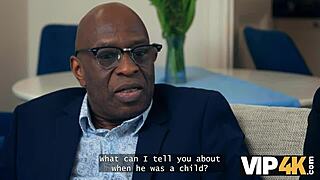 Lispy Wednesday interacts with her daddy in a playful manner