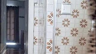 Milf Latina Flashing in Bathroom Exhibition