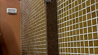 black monster cock spied in gym shower