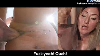 Rough anal pounding makes her squirt with creampie inside