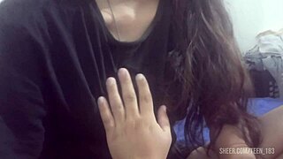 Can you believe this slim 18 year old teen lets me fondle her perfect tits, leading to orgasm?