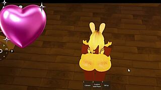 Snowbunny meets an impressive black avatar in Roblox