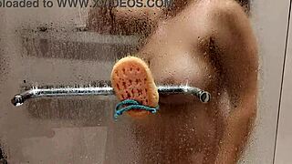 Caught my stepsister in the bathroom shower, tits out! 😏