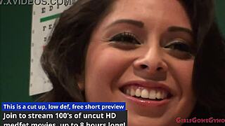 jasmine mendez feels humiliation during mandatory physical with gaping pussy