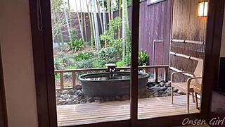 Sakura and Nacchi in Hot Japanese Springs with Steamy Babe Action