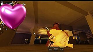 Snowbunny meets an impressive black avatar in Roblox