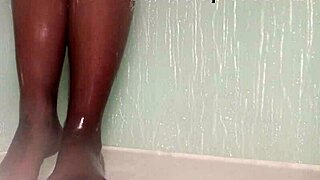 Teasing nylon feet in the wet shower, toes wiggling under pantyhose, so dripping sexy! 💦