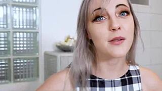 stepsister jamie jett teases with shaved pussy in panties