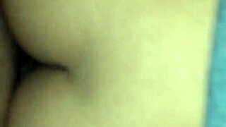 In the doggystyle position, she bends over showing her nice ass for a close view