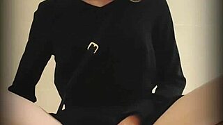 Ladyboy Shows Off Cumshot in Public Spot