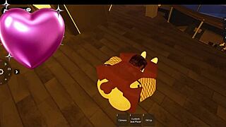 Snowbunny meets an impressive black avatar in Roblox