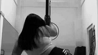 pinay pole dancing with heels and doing aerial hoops