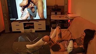 I behave badly so my stepfather punishes me roughly with sex, cumming on my shaved body